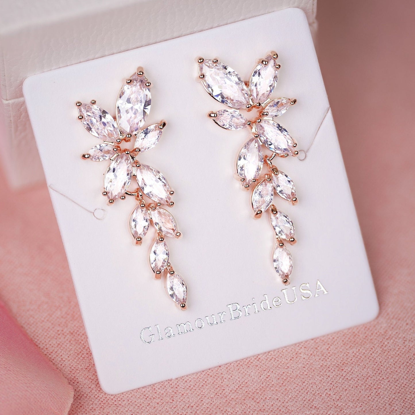 Clip on Bridal Earrings Drop Earrings Silver Wedding Jewelry Crystal Tear drop Earrings Gold Bridal Jewelry Rose Gold bridal earrings