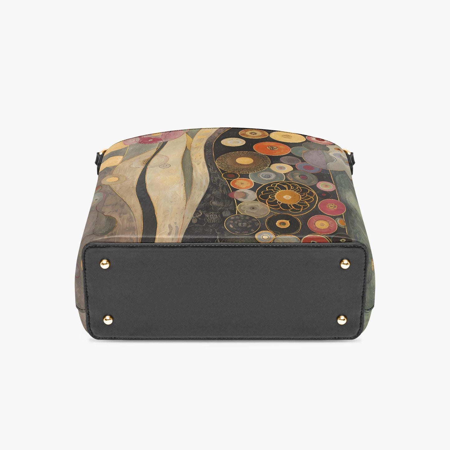 Klimt Art print Boho style Vegan Leather Bucket Bag, Crossbody Purse, Large Tote Purses, Personalized purse, Gift Women's Carryall Workbag