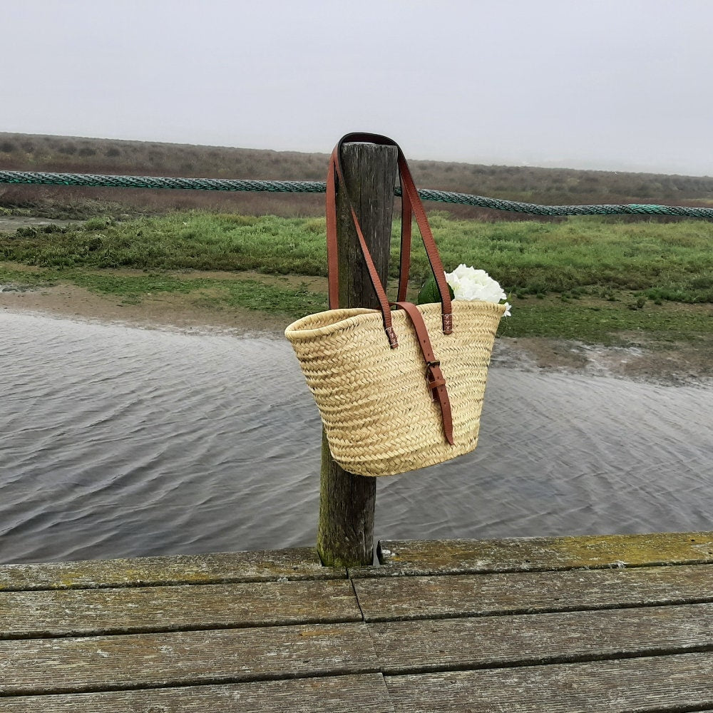 French Market Basket / Market Bag / Straw Tote Bag / Straw Summer Bag / Beach Bag / Shopping Bag / Straw Bag / Bohemian Bag / Large Tote Bag