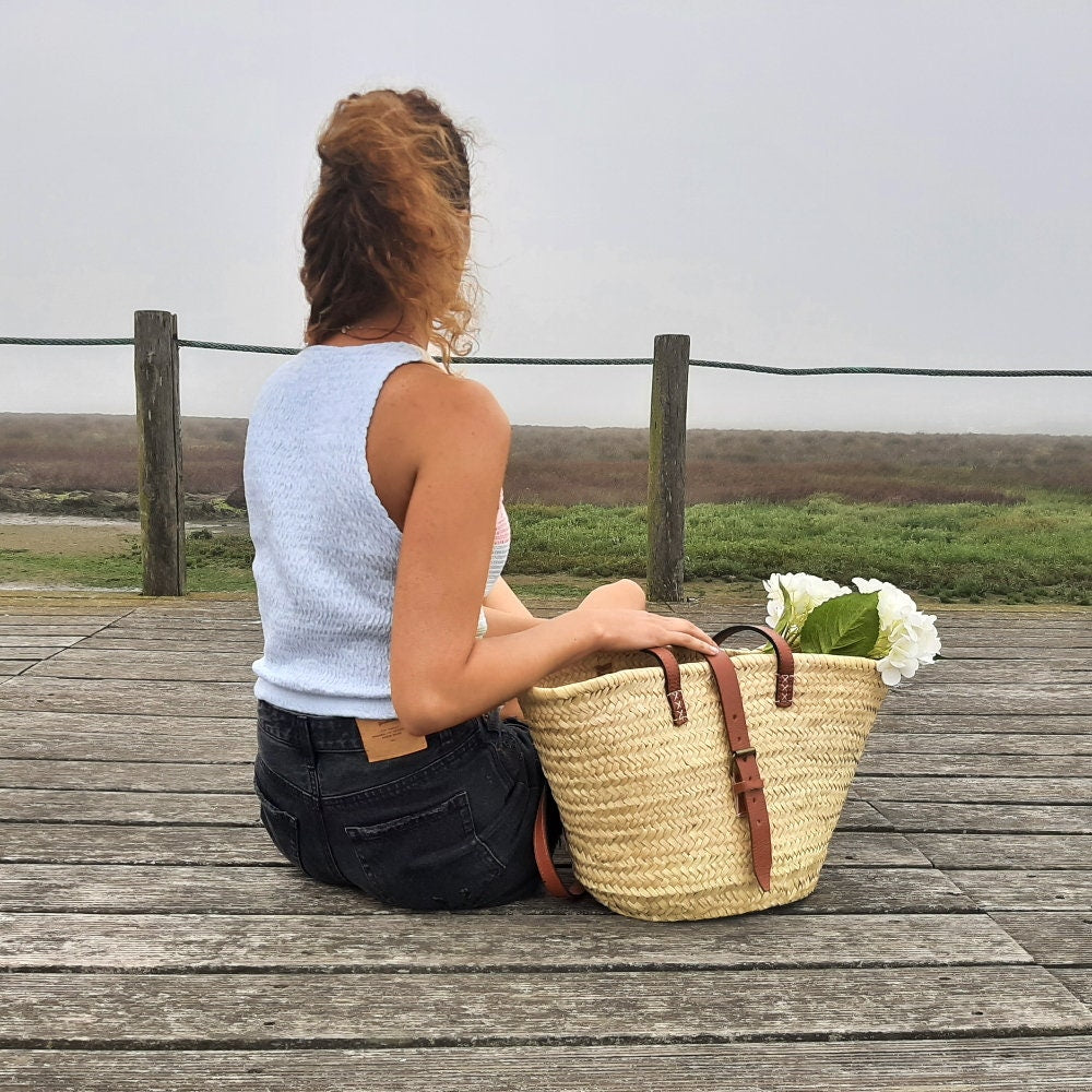French Market Basket / Market Bag / Straw Tote Bag / Straw Summer Bag / Beach Bag / Shopping Bag / Straw Bag / Bohemian Bag / Large Tote Bag