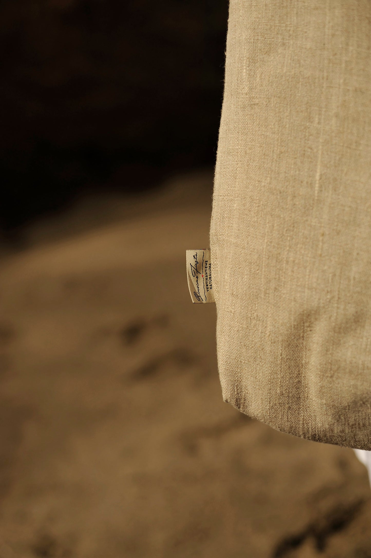 Double Layer Natural Linen Tote Bag with Binding