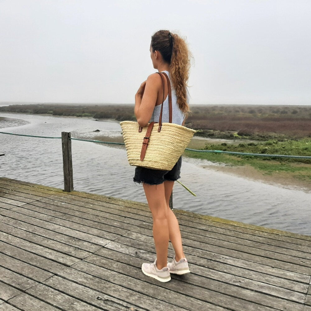 French Market Basket / Market Bag / Straw Tote Bag / Straw Summer Bag / Beach Bag / Shopping Bag / Straw Bag / Bohemian Bag / Large Tote Bag